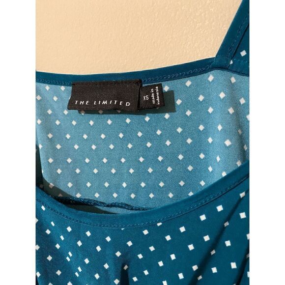 The Limited Womens Sleeveless Pleated Front Blouse Top Blue Sz XS - Picture 3 of 3